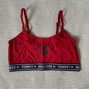 Tommy Hilfiger Red And Navy Blue Sports Bra / Bralette